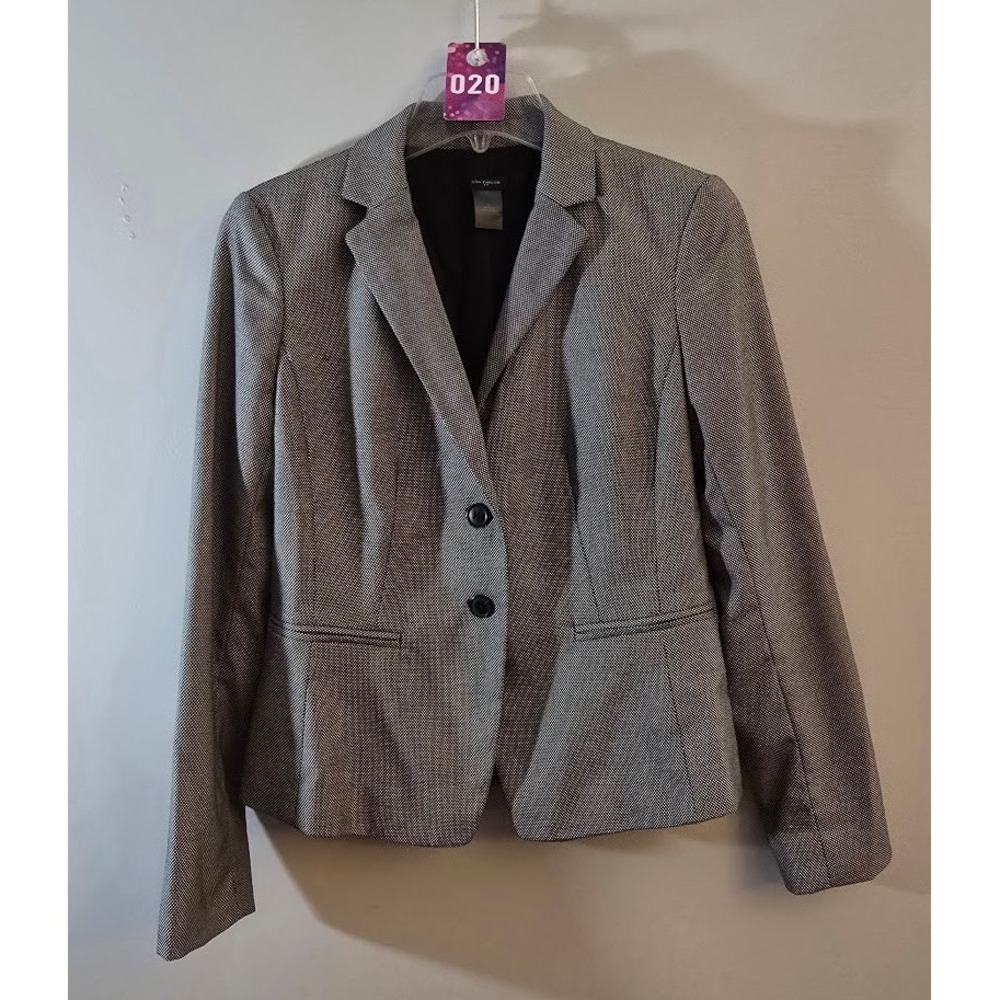 Ann Taylor Womens Blazer Black White Career Wear Jacket Classic Office Size 2